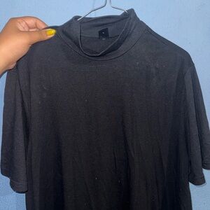 MOCK NECK BLACK SHIRT